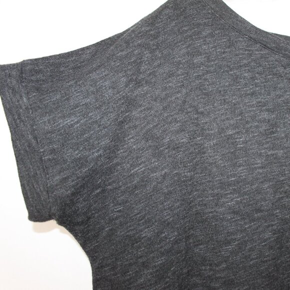 FOREVER 21 WOMENS GRAY BLACK SHORT SLEEVE SHORT WAISTED TOP SZ M LACE BACK - Picture 6 of 16